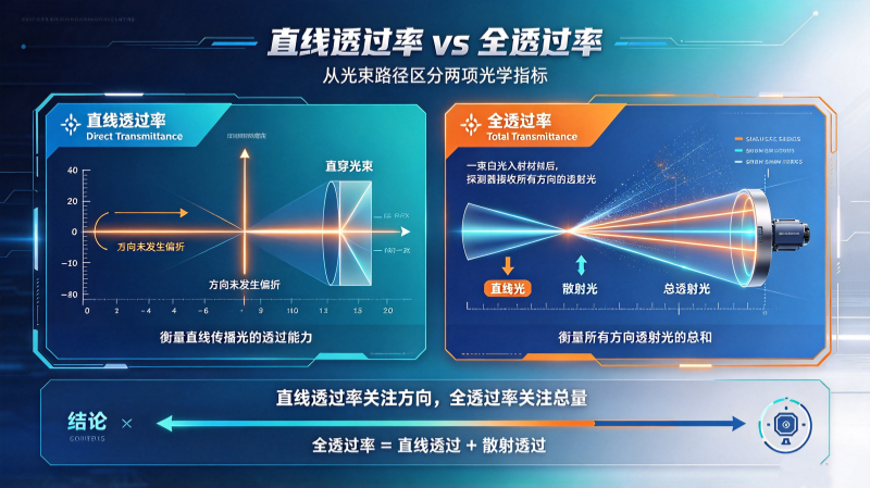 直线透过率与全透过率